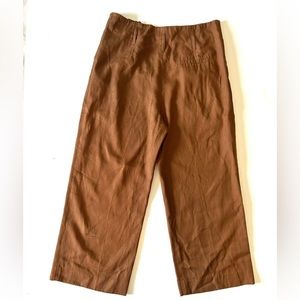 Sezane France Burnt Orange Pleated Wide Leg Pants US Size 8  EU 40